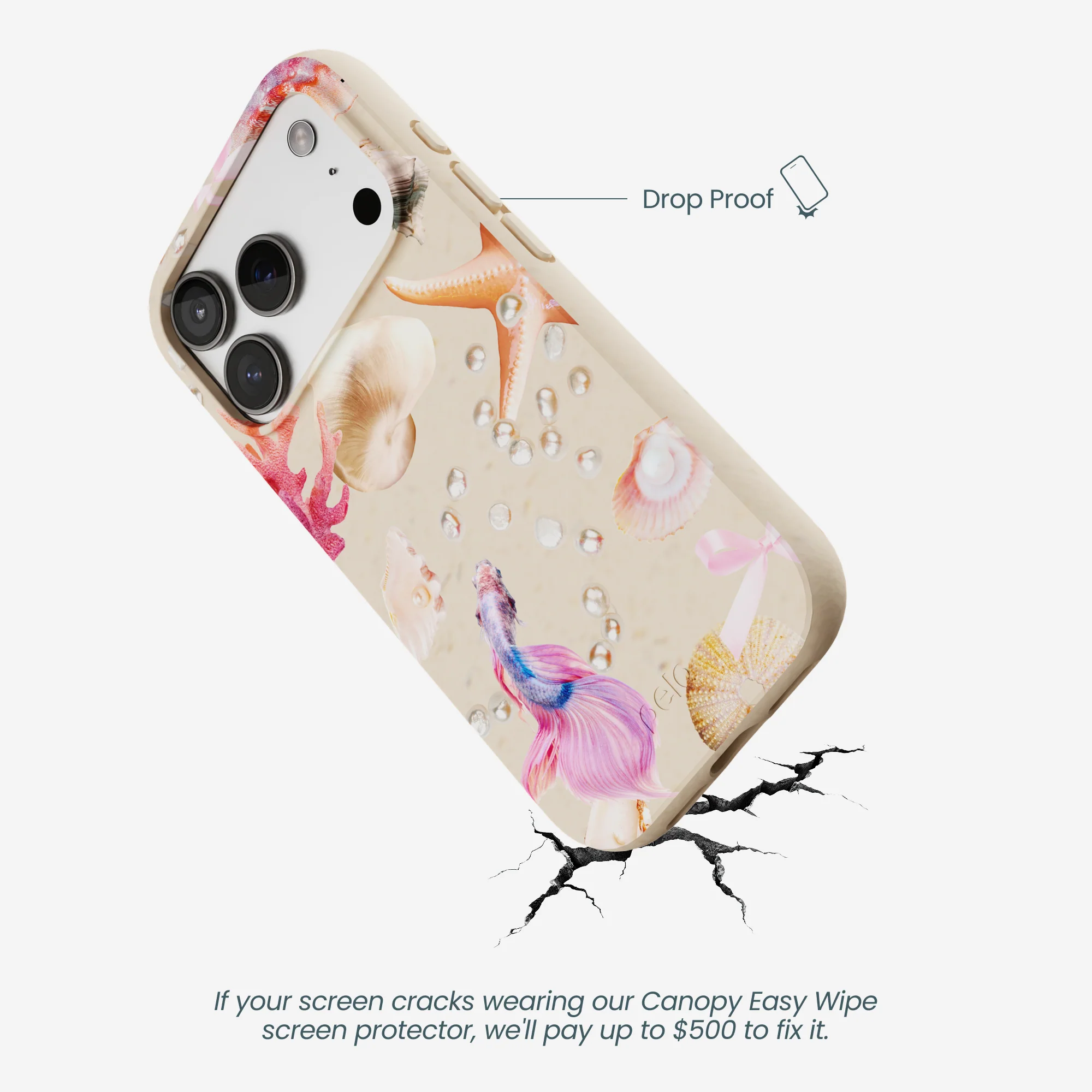 Seashell Aqua Dreams iPhone 17 Pro Case - Image 5
