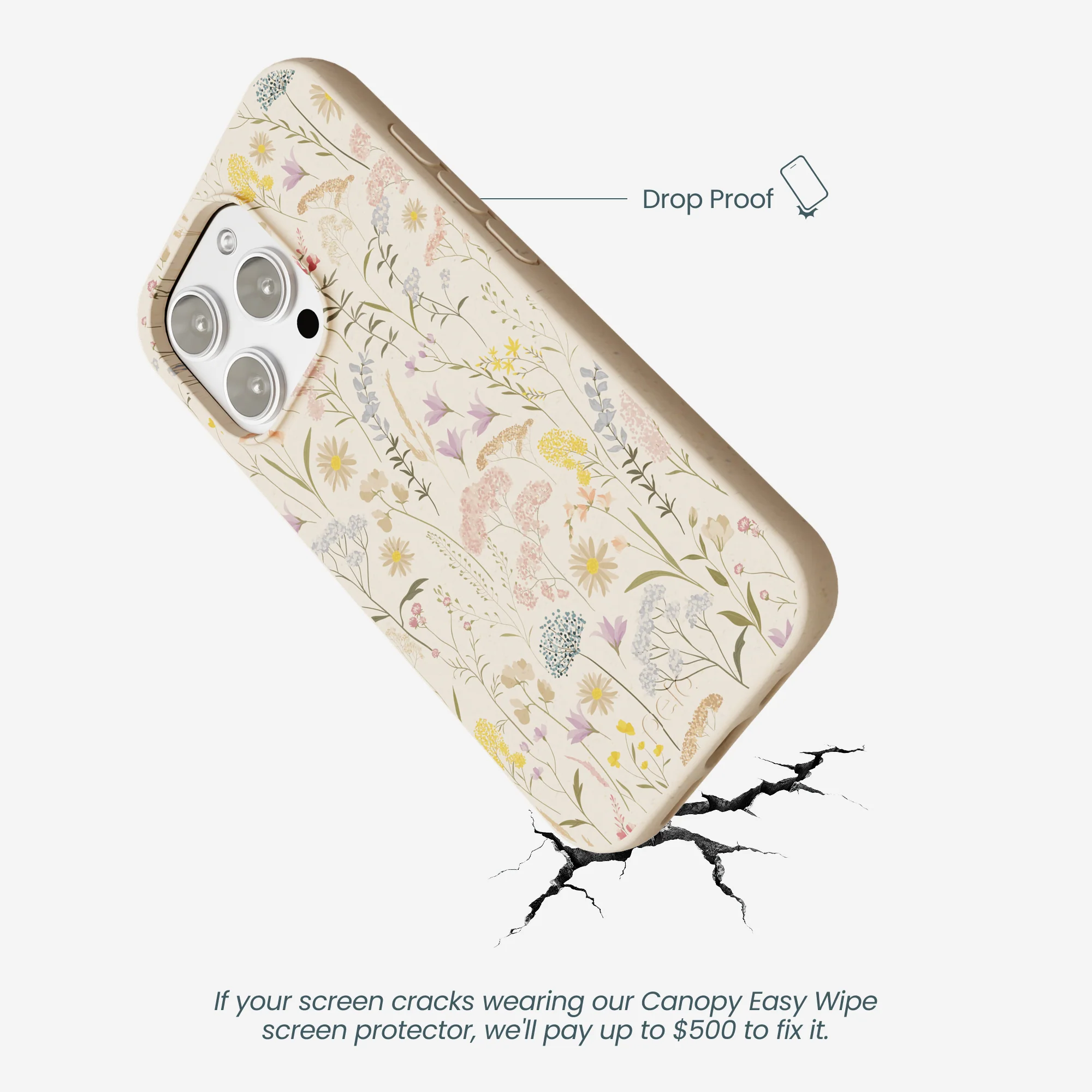 Seashell Dusty Petals iPhone 16 Pro Max Case - Image 5