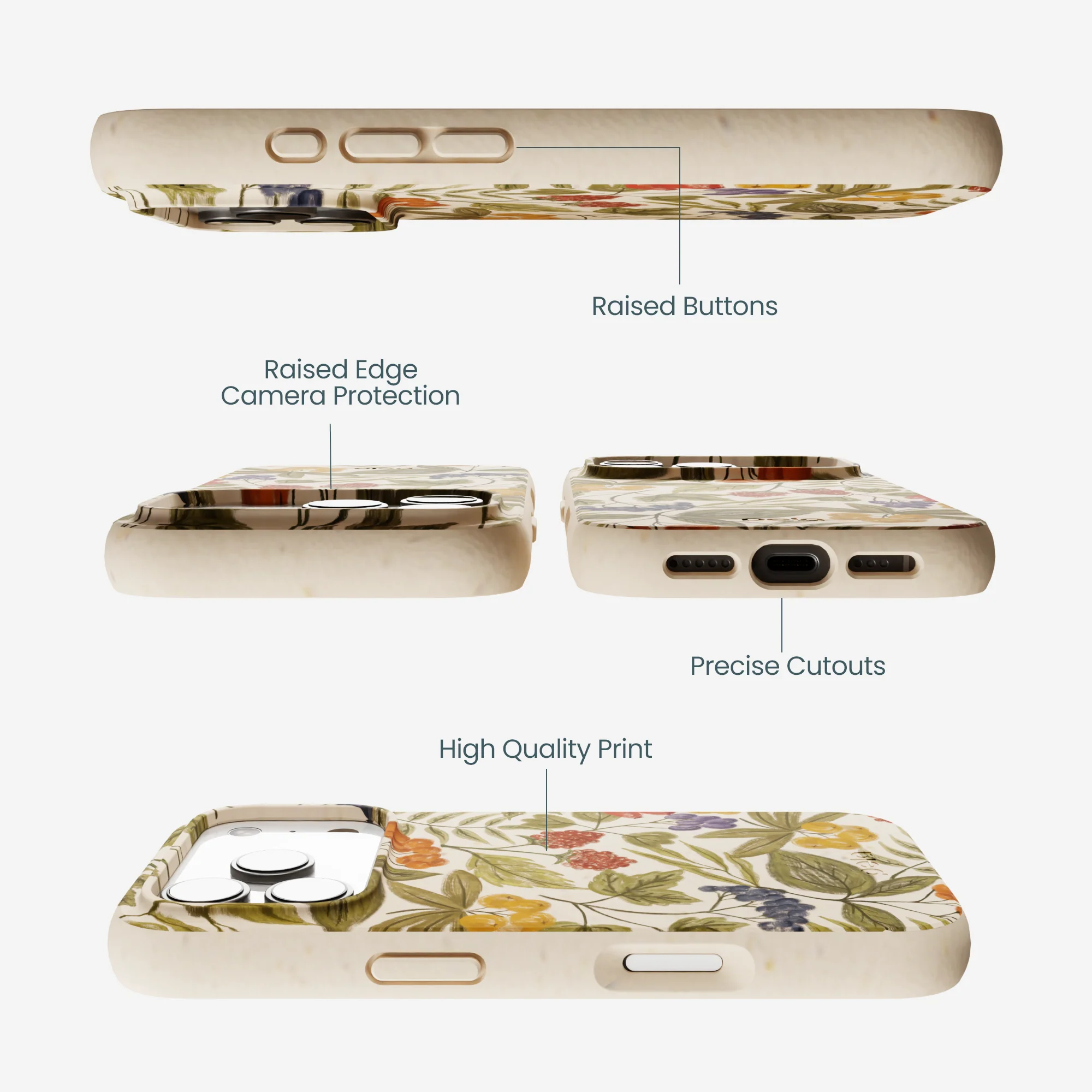 Seashell Fall Berries iPhone 17 Pro Case - Image 3