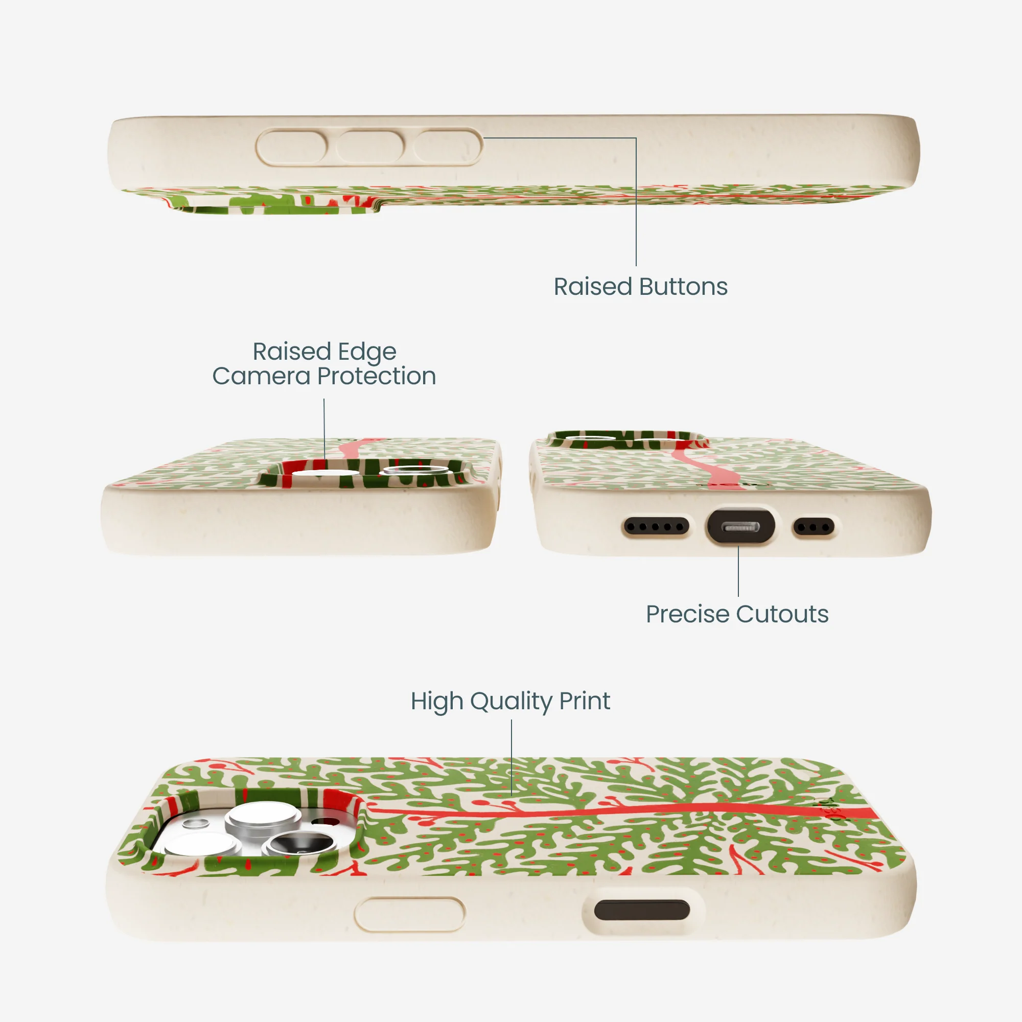 Seashell Festive Foliage iPhone 16 Pro Max Case - Image 3