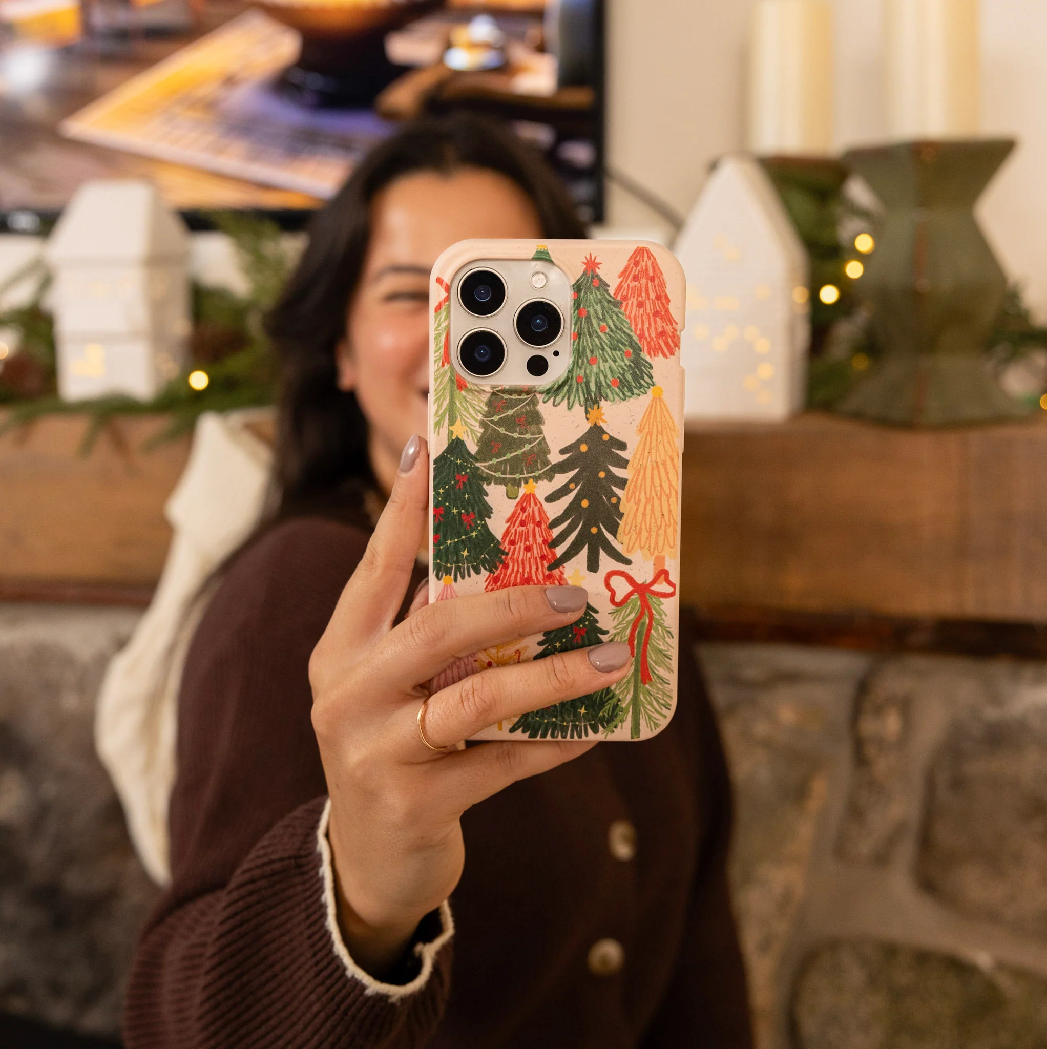 Seashell Festive Trees Google Pixel 7a Case - Image 2