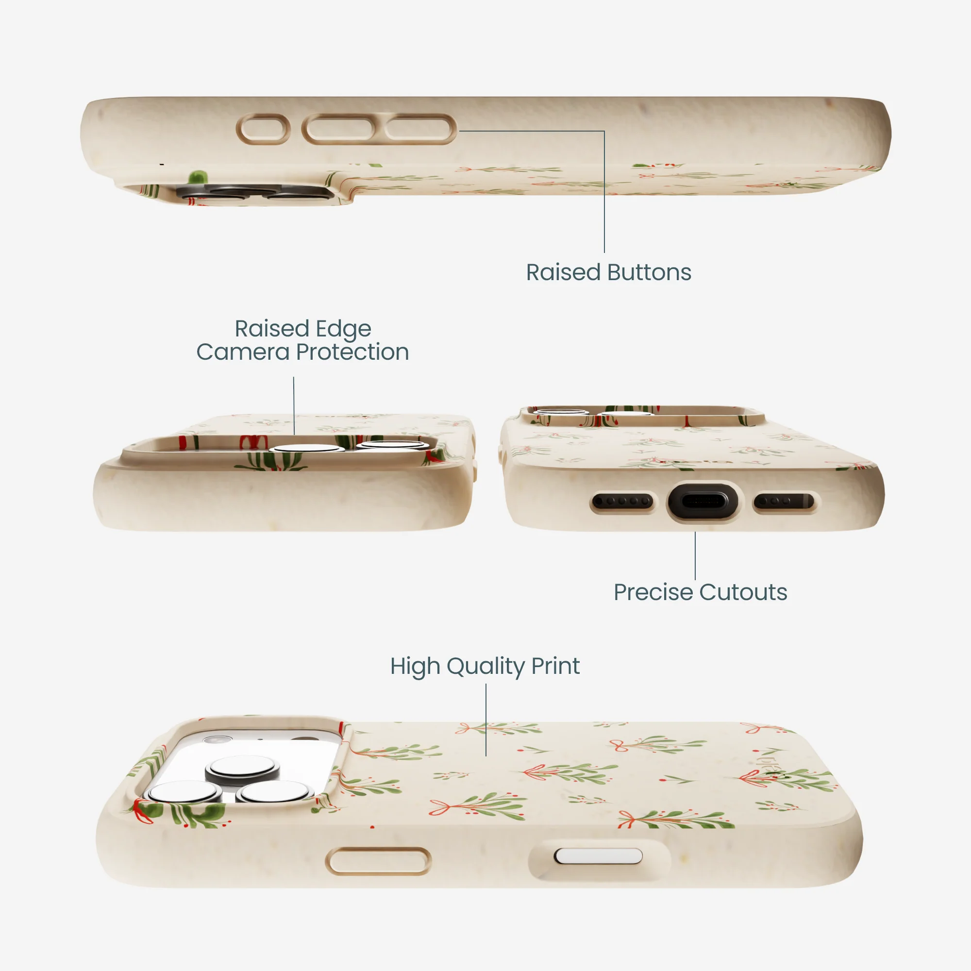 Seashell Merry Mistletoe iPhone 17 Pro Case - Image 3