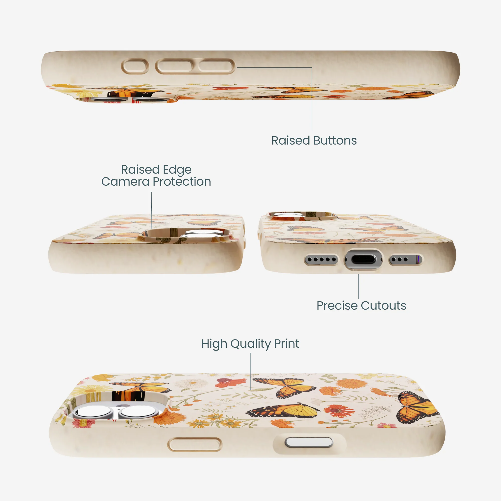 Seashell Monarch Butterfly iPhone 17 Case - Image 2