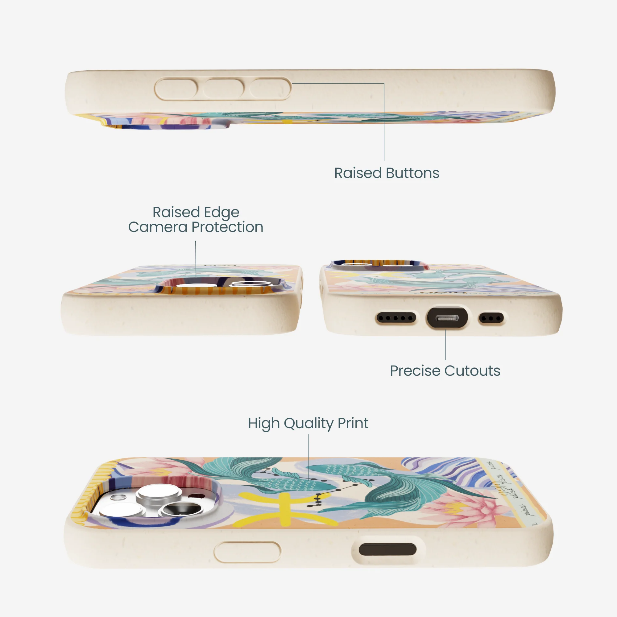Seashell Pisces Fish iPhone 16 Pro Max Case - Image 3