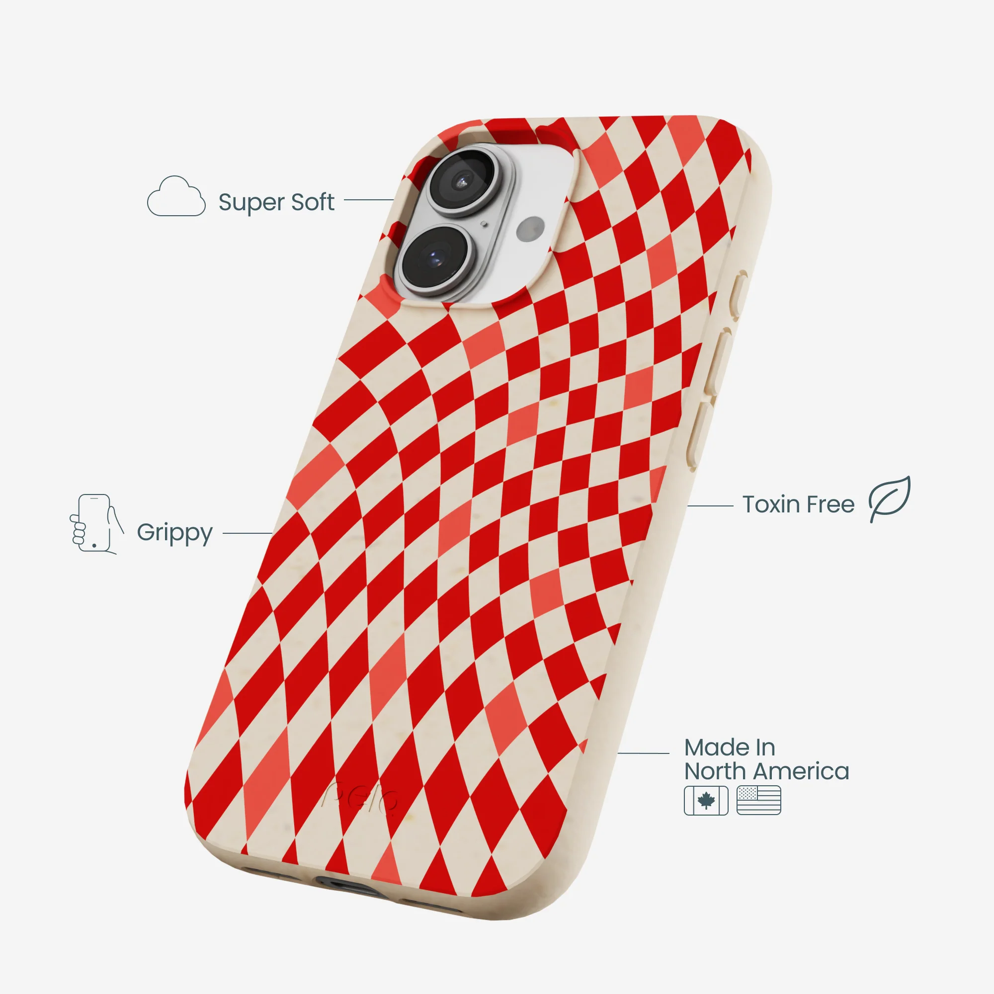 Seashell Red Checks iPhone 17 Case - Image 4