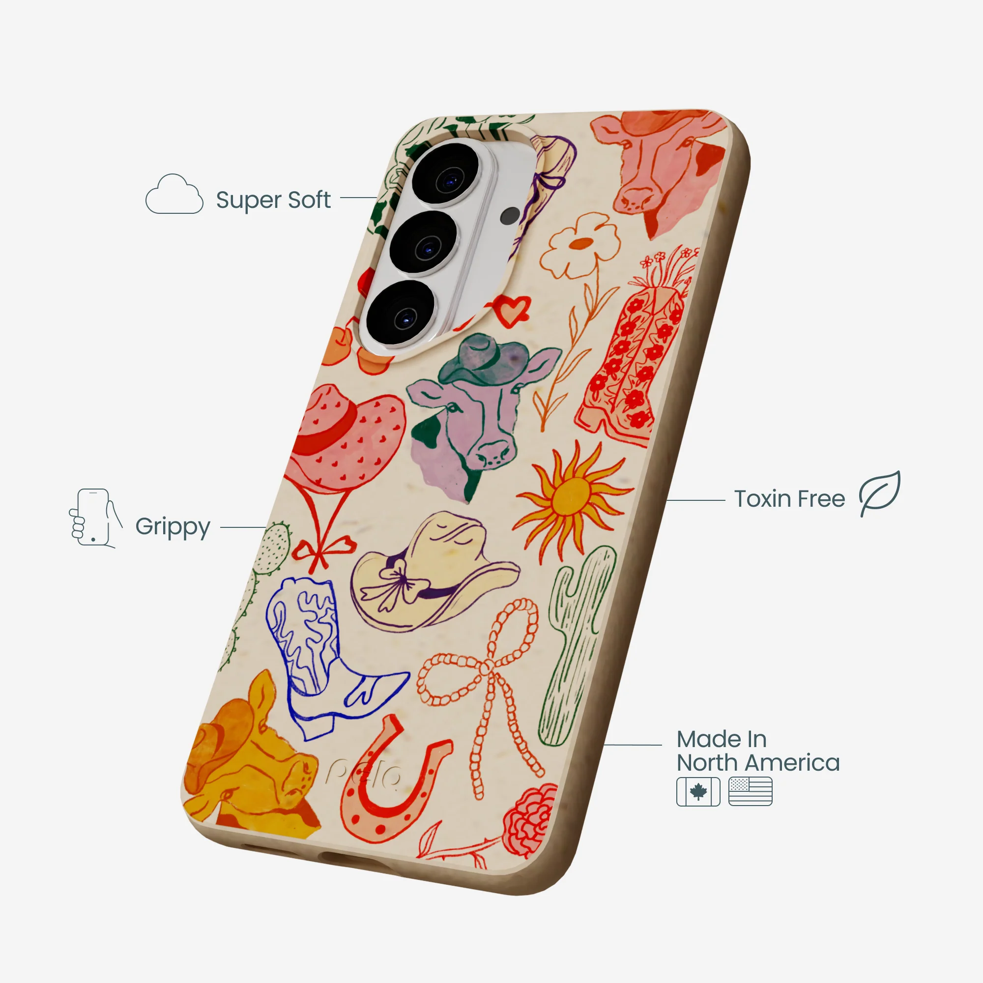 Seashell Retro Rodeo Samsung Galaxy S26 Case - Image 4