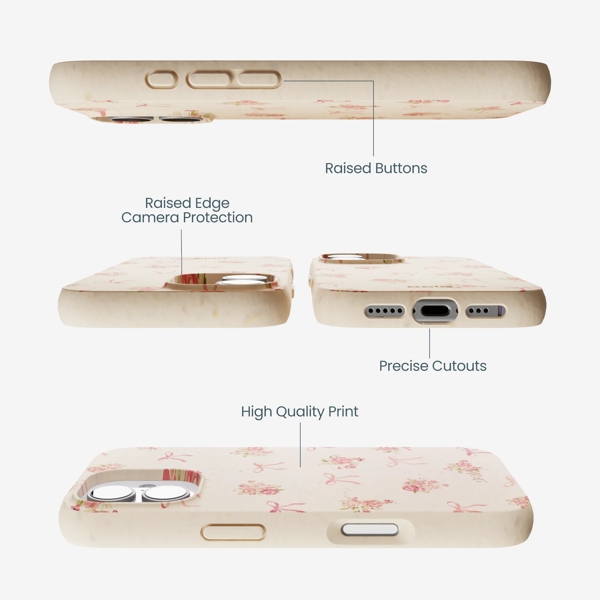Seashell Roses and Bows iPhone 17 Case - Image 2