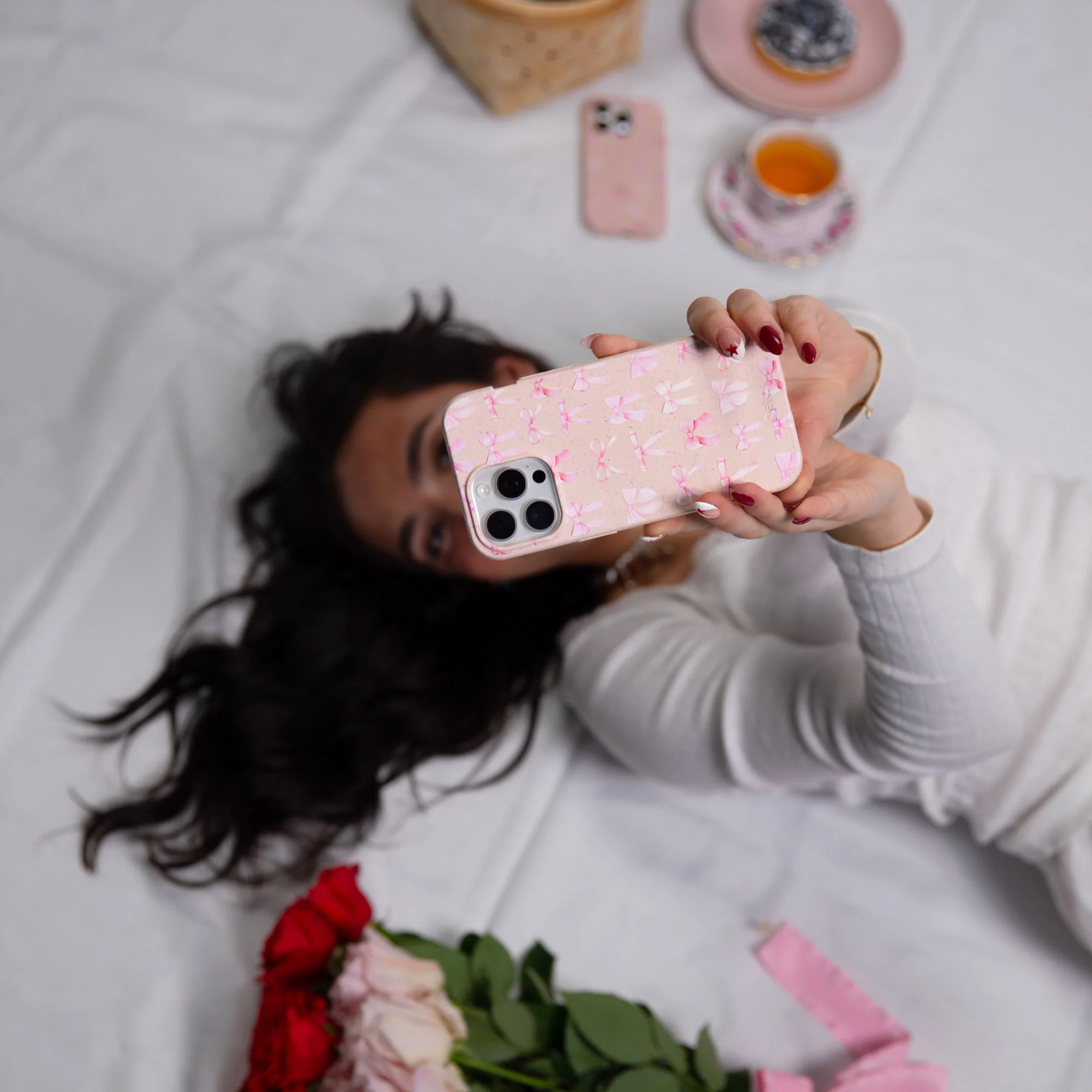 Seashell Rosy Bows iPhone 16 Plus Case - Image 5
