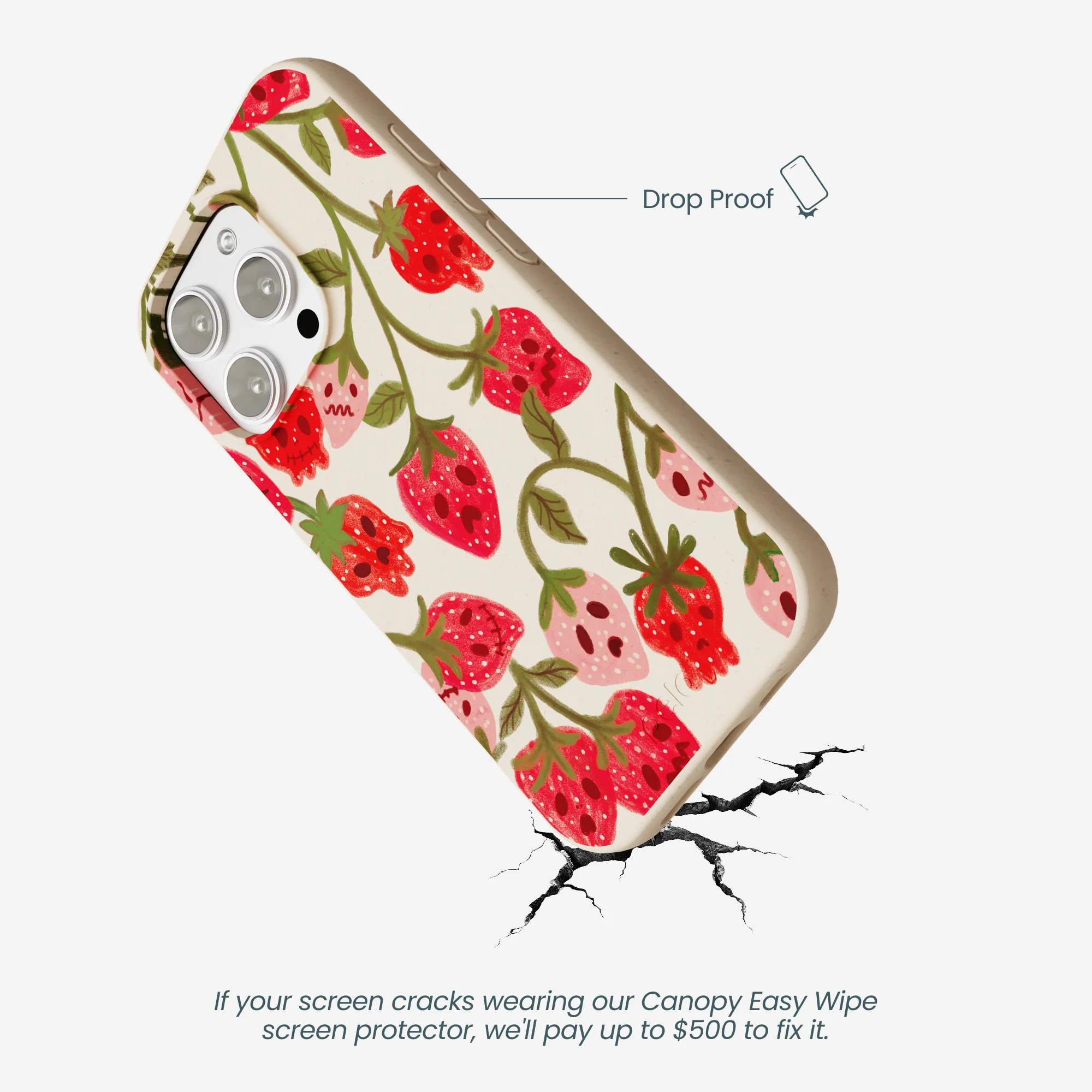 Seashell Strawboories iPhone 16 Pro Max Case - Image 5