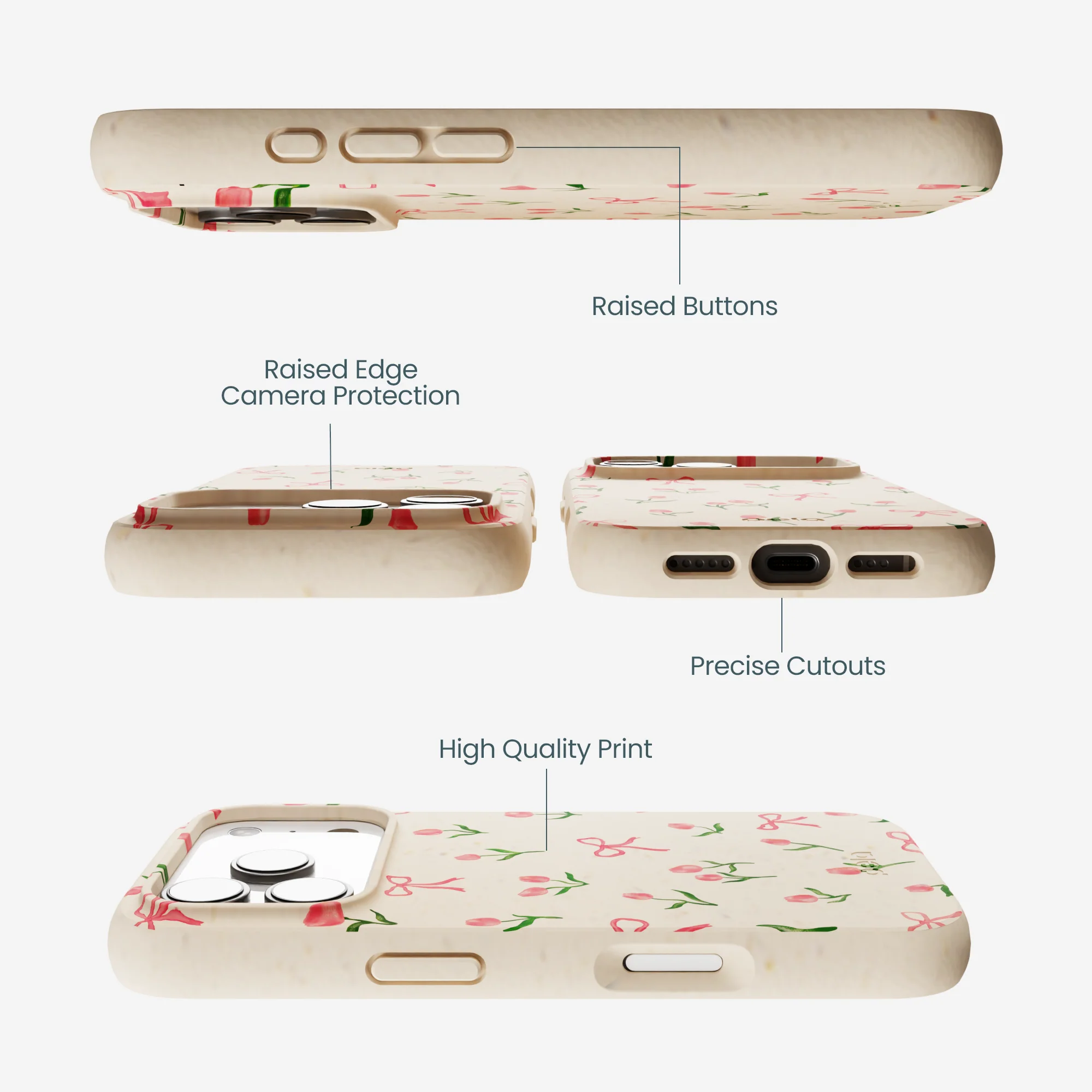 Seashell Tulip Bliss iPhone 17 Pro Case - Image 3